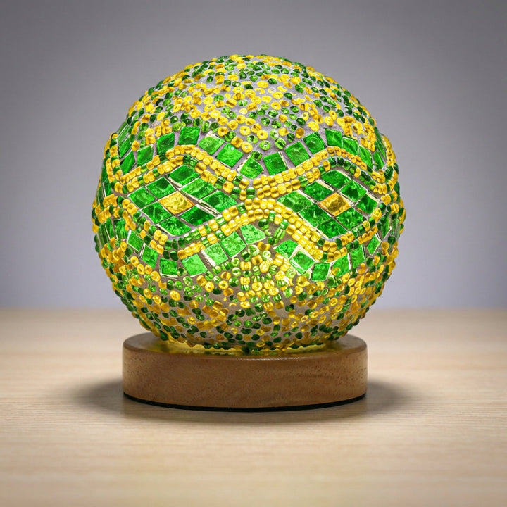 Bohemian Style Round Mosaic Table Lamp