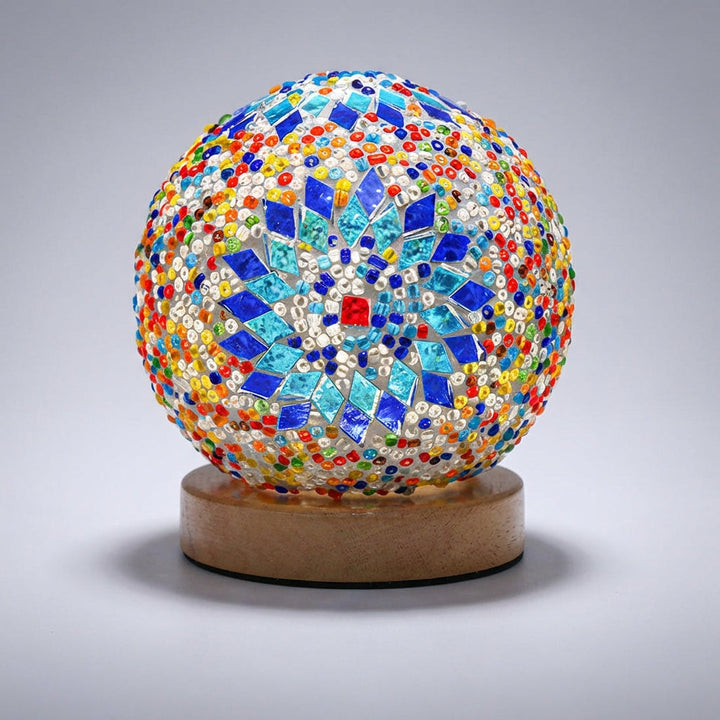 Bohemian Style Round Mosaic Table Lamp