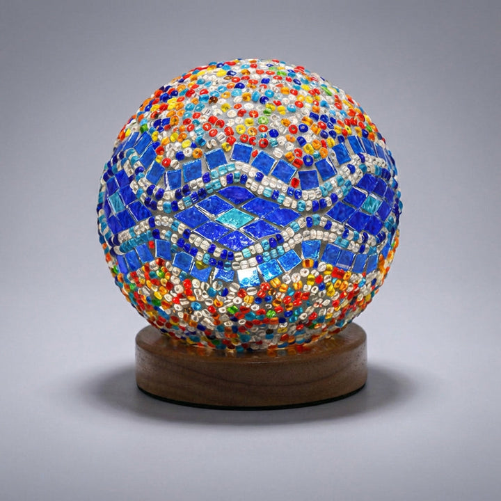 Bohemian Style Round Mosaic Table Lamp