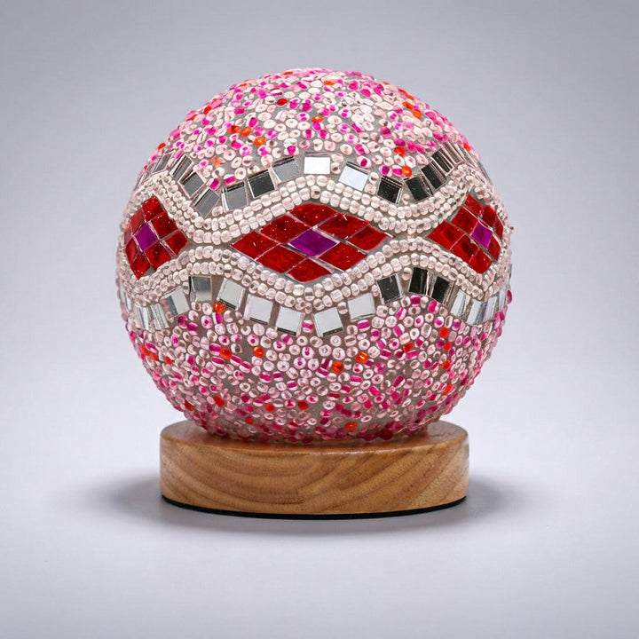 Bohemian Style Round Mosaic Table Lamp