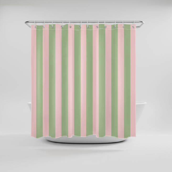Quick dry striped shower curtain, ideal for a modern and functional bathroom