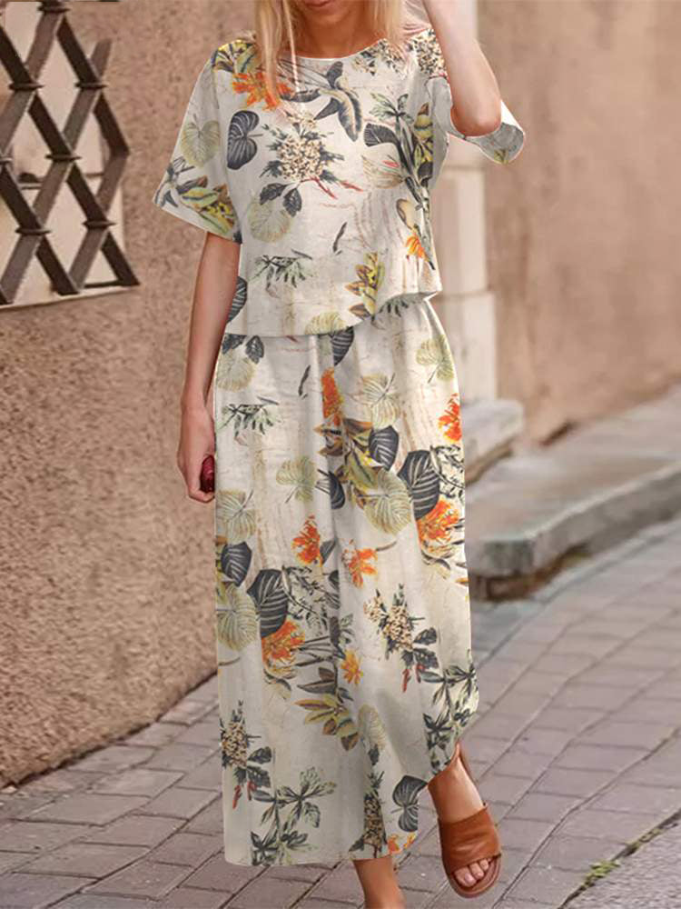 Boho Zephyra two-piece summer outfit for women, lightweight cotton, flattering fit