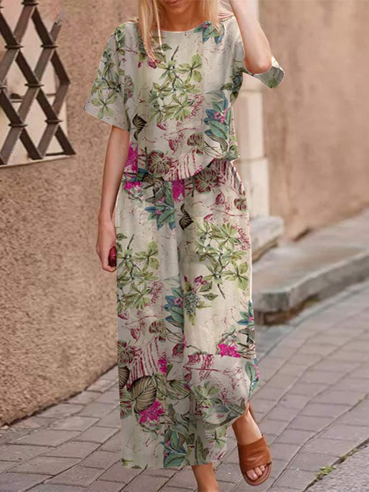 Women's casual cotton boho set, Zephyra two-piece for summer loungewear