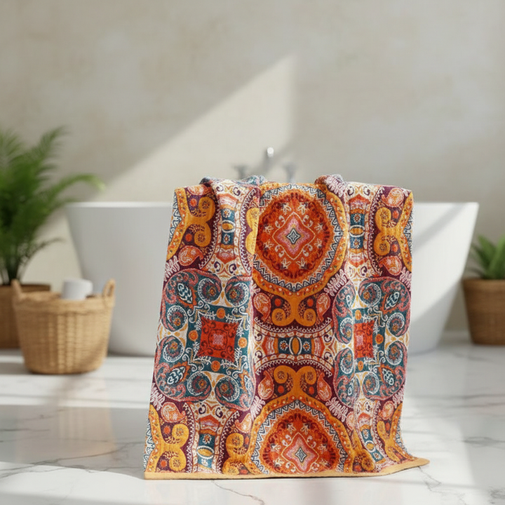BohoDream unisex boho inspired cotton towel, perfect as a quick-dry beach towel or absorbent picnic blanket