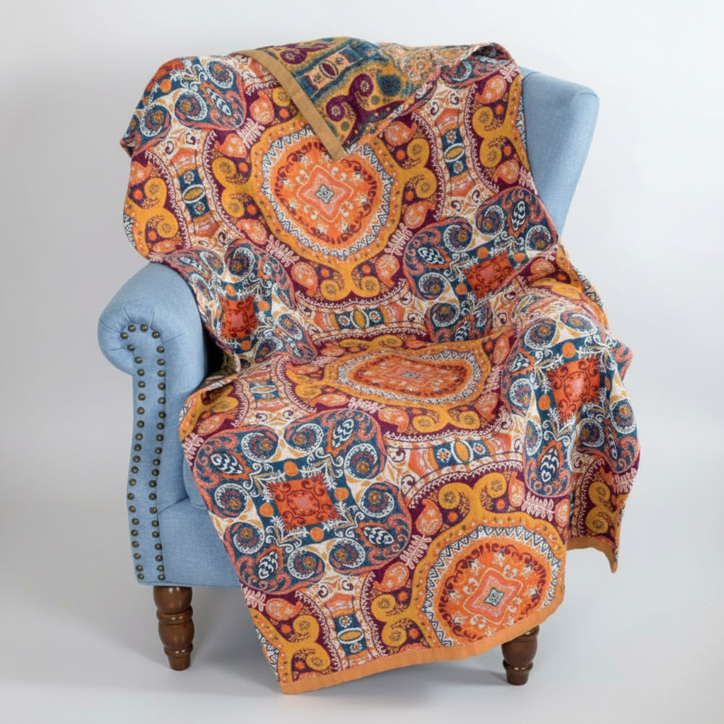 BohoDream quick-dry cotton towel with bohemian pattern, ideal for beach days or as a chic home decor accessory