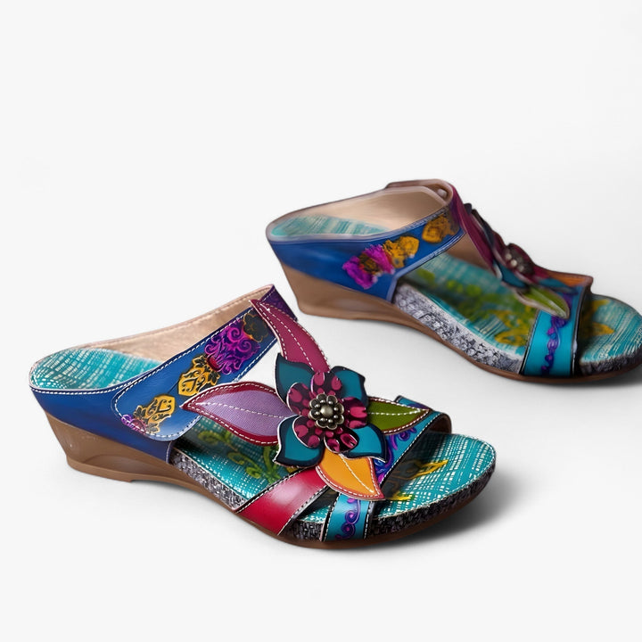 Stylish women's summer sandals, BohoStep Dolly, with elegant braided straps and an adjustable fit.