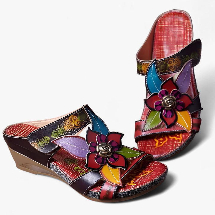 Boho-chic women's sandals, BohoStep Dolly, showcasing braided straps, perfect for beach and casual outfits.