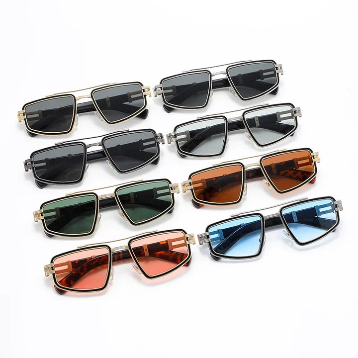 Unisex bold geometric sunglasses, a stylish accessory providing complete UV protection.