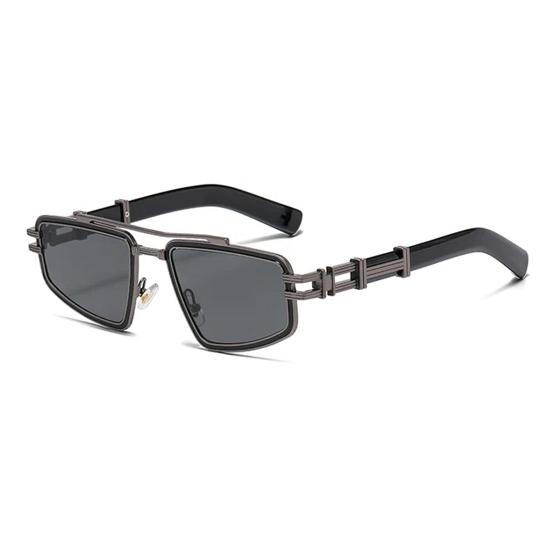 Eye-catching geometric sunglasses, a chic unisex accessory with robust UV protection.