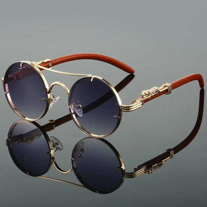 Person wearing statement Unisex Draco sunglasses, showcasing their bold eyewear style and crucial UV protection.