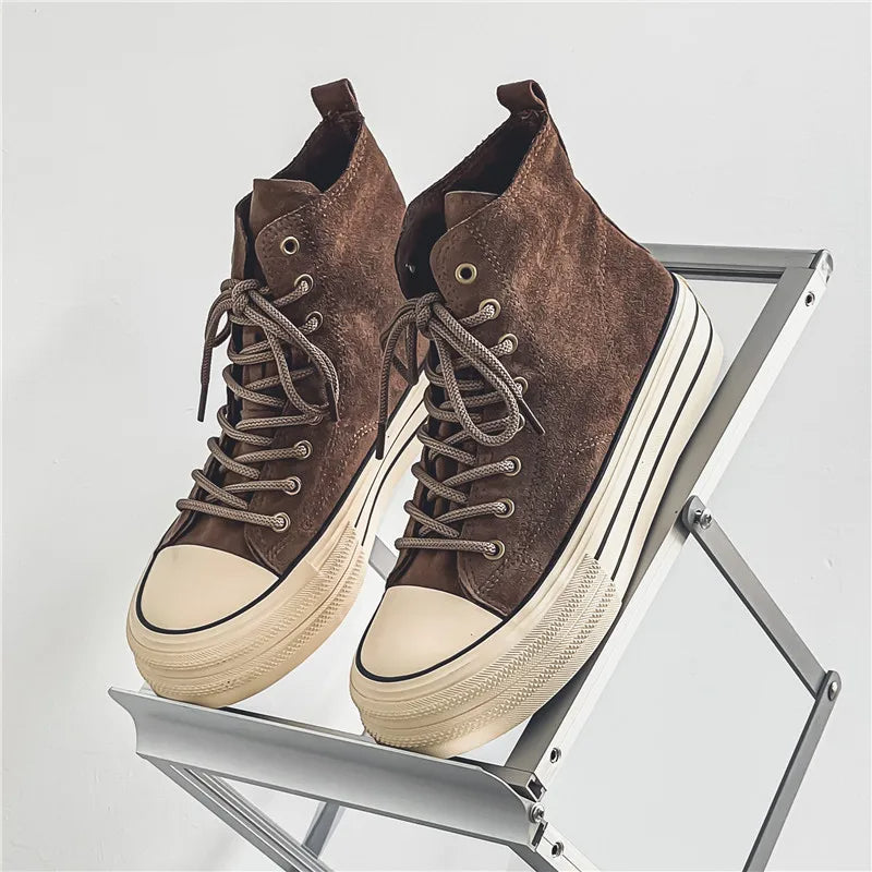 Fashion streetwear high tops: bold platform sneakers for unisex style, available in trendy colors.