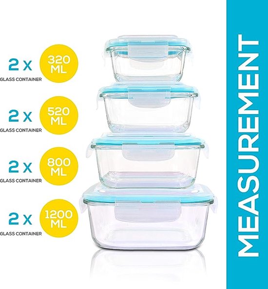 Fresh meal prep in GlassGuard borosilicate glass lunchbox. Airtight, leak-proof bento box for healthy on-the-go food.