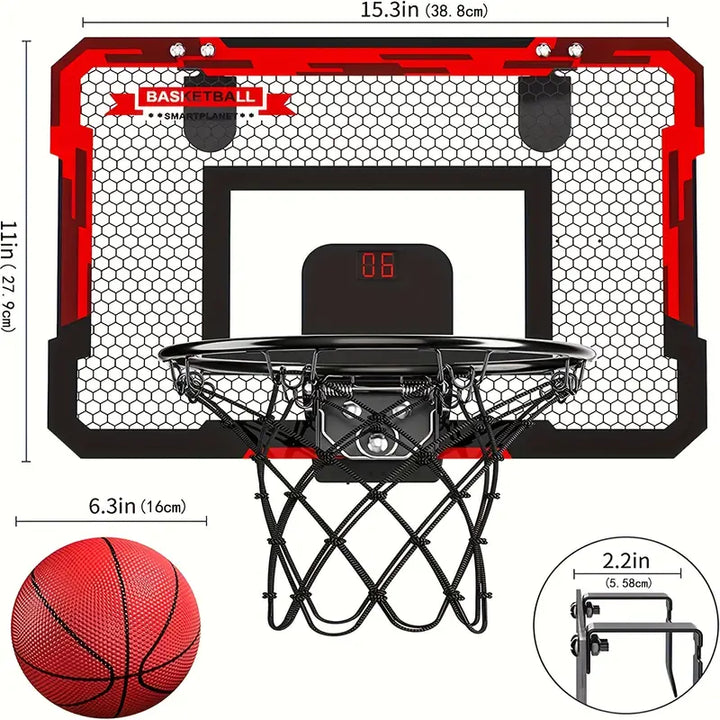 Unisex BouncePro mini hoop with digital scoreboard, ideal sports equipment for family fun.