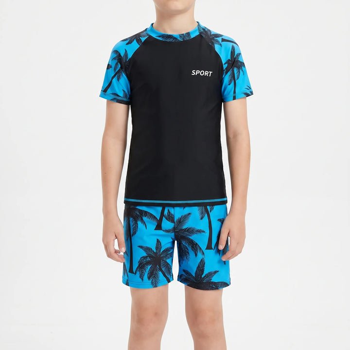 Youth boys' swimwear set, ideal for kids' pool day, beachwear & water sports with secure fit.