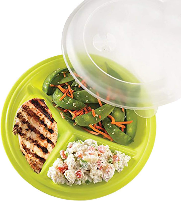 BPA-free portion control travel plate for balanced meal prep, perfect for healthy eating & weight management.