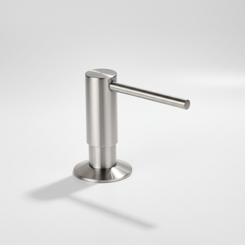 Home improvement: Built-in liquid soap dispenser, BrassEase model, enhancing kitchen decor.