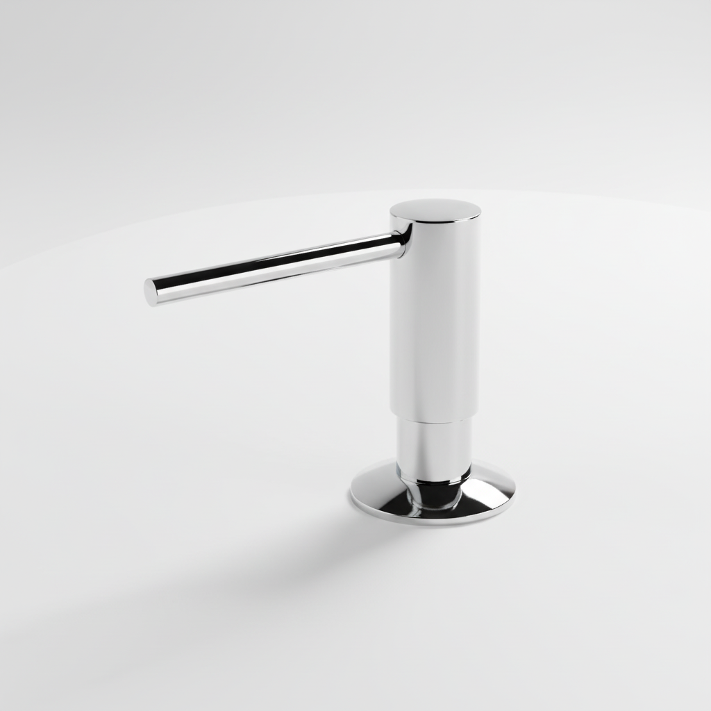 BrassEase brand built-in kitchen sink soap dispenser, an essential modern kitchen plumbing accessory.