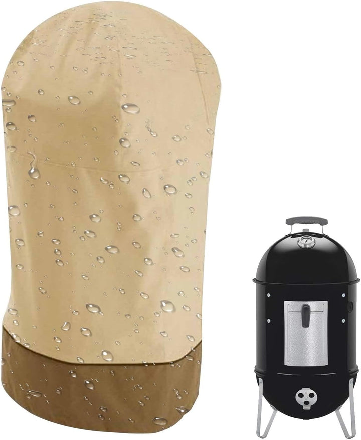 Bravoro waterproof Oxford smoker cover, heavy-duty UV protection for outdoor BBQ grill in garden.