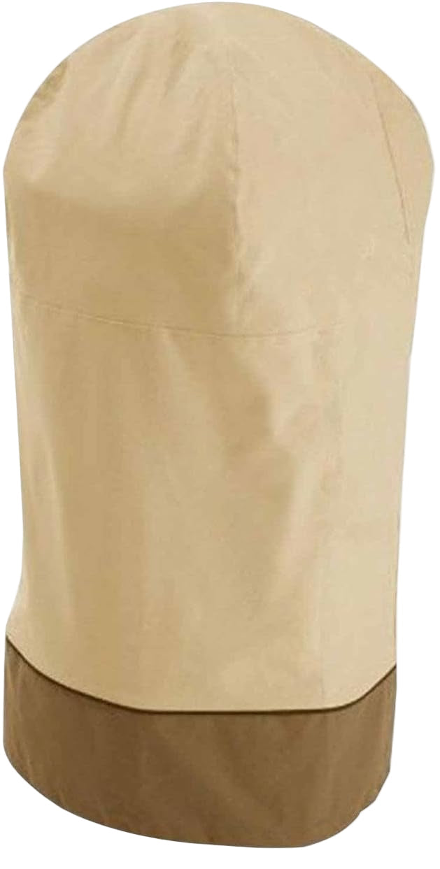 Bravoro smoker cover with UV protection, black Oxford fabric, safeguards large outdoor BBQ from elements.
