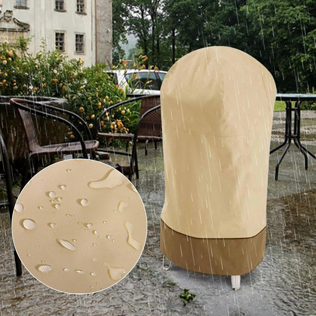 Bravoro smoker cover, UV protection, showing strong Oxford material and secure fit for outdoor grill.