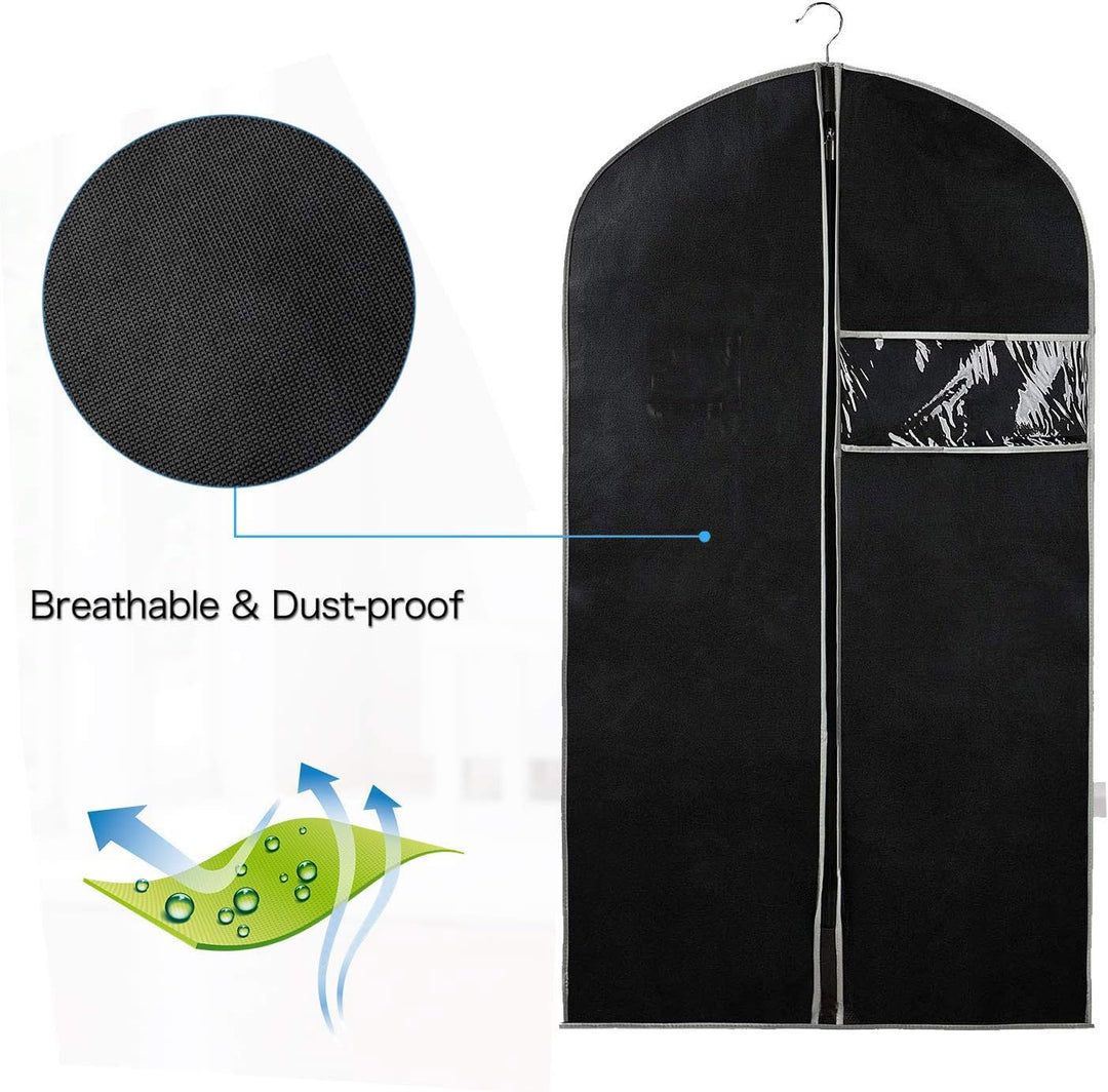 Dust-proof breathable clothing covers, 10-piece set, with window for visibility; perfect for all garments.