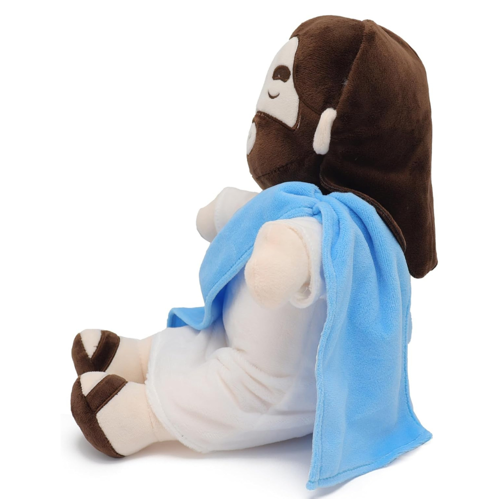 Unisex kids' traditional Jesus plushie, a soft breathing toy for spiritual comfort & restful sleep.