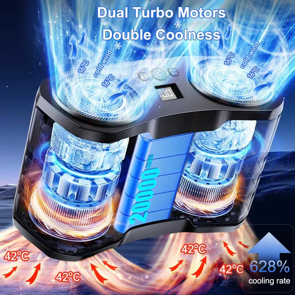 Detail shot of the digital display on the BreezeMate rechargeable waist fan, showing battery level.