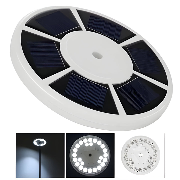 High-efficiency LED solar flagpole light provides all-night illumination for your flag display.