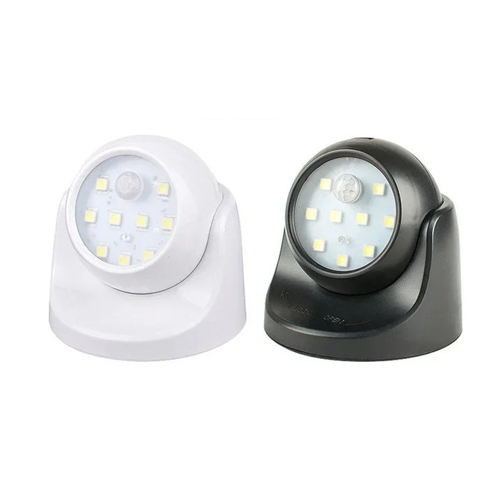 BrightGuard wireless motion sensor LED spotlight for versatile indoor/outdoor home security.