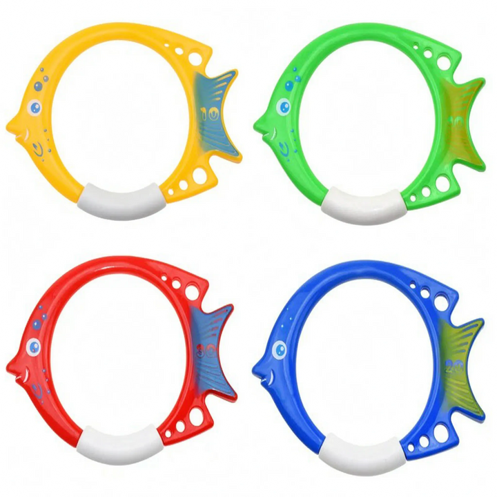 Kids' colorful diving toy set, ideal for swim practice, underwater games, and pool fun.
