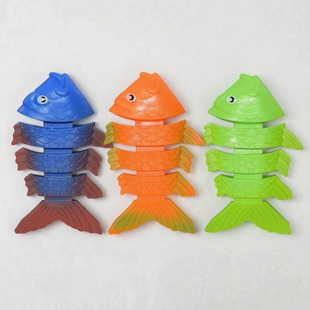 Durable ABS plastic brightly colored diving toys for kids' pool & underwater play.