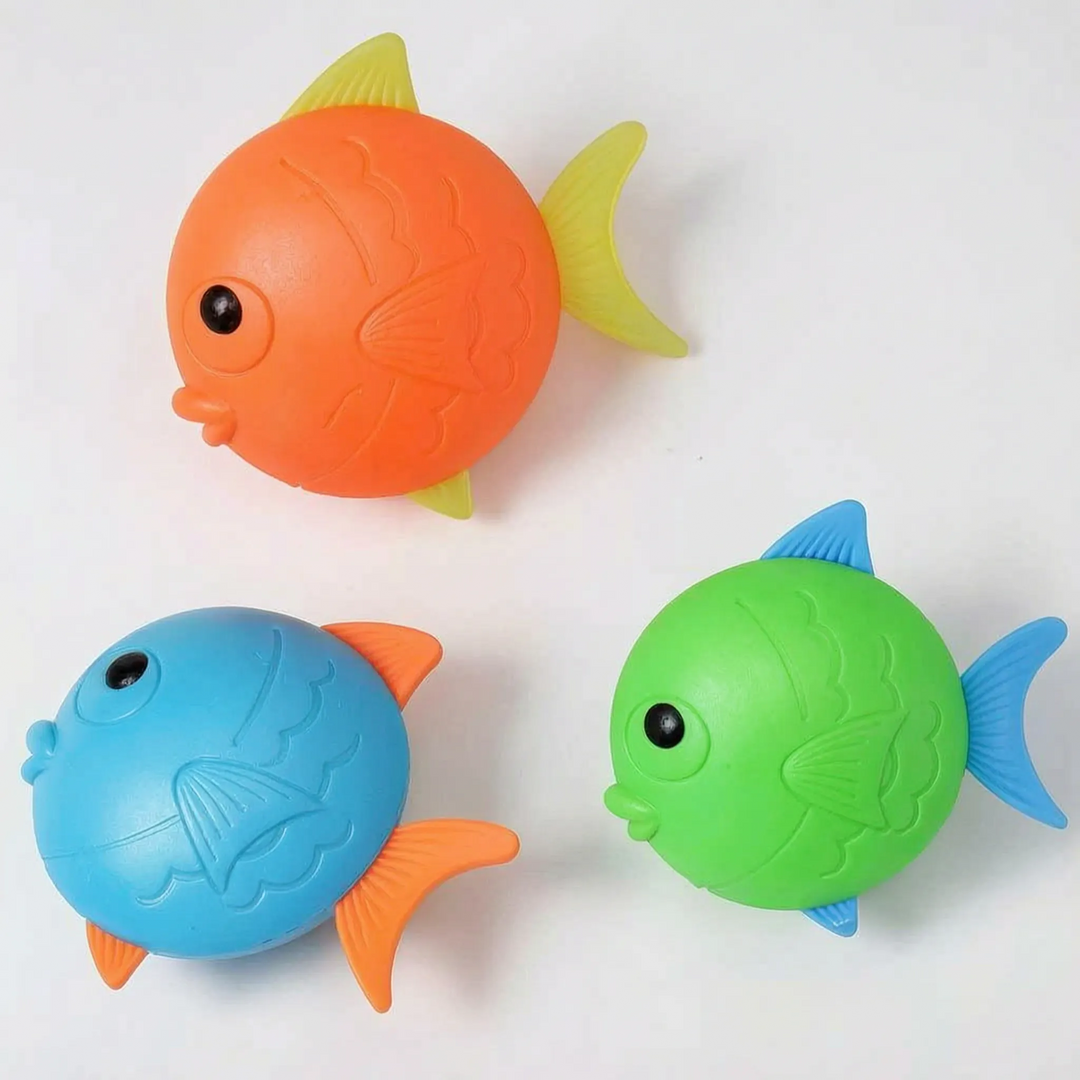 Children's brightly colored diving toy set, perfect for young swimmers' underwater pool games.