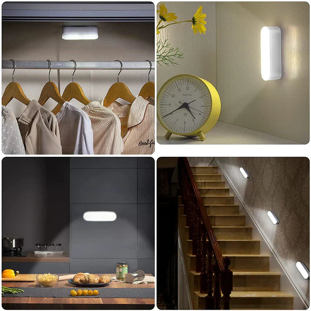 Sleek USB rechargeable motion sensor wall light for modern indoor lighting, with magnetic, wireless LED.