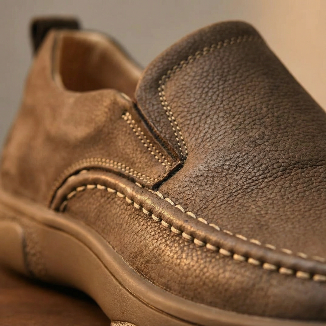 Everyday men's casual brown loafers. Comfortable slip-on footwear, built to last with classic design.
