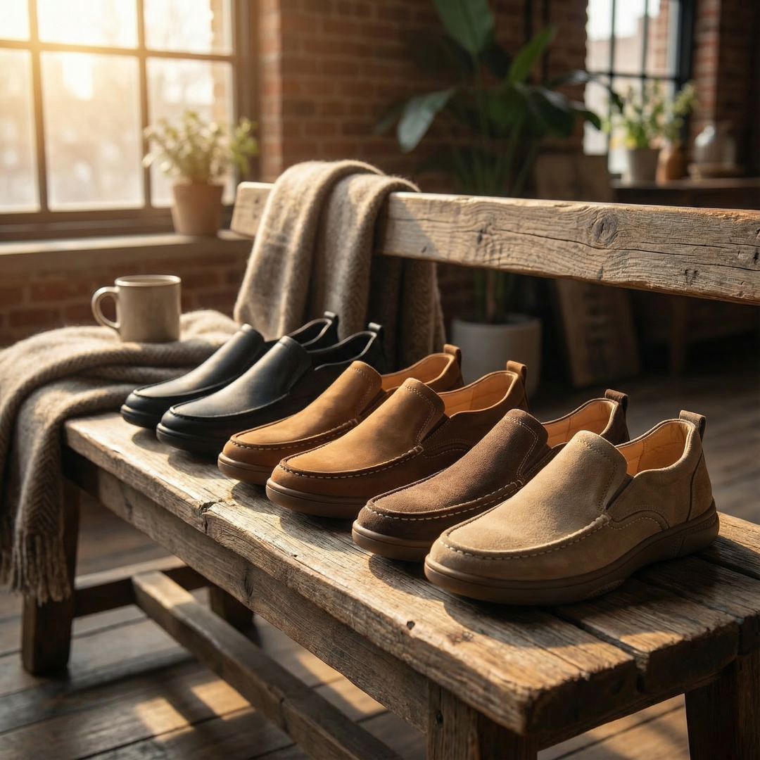 Classic brown slip-on men's loafers. Experience ultimate comfort and durability for everyday casual style.