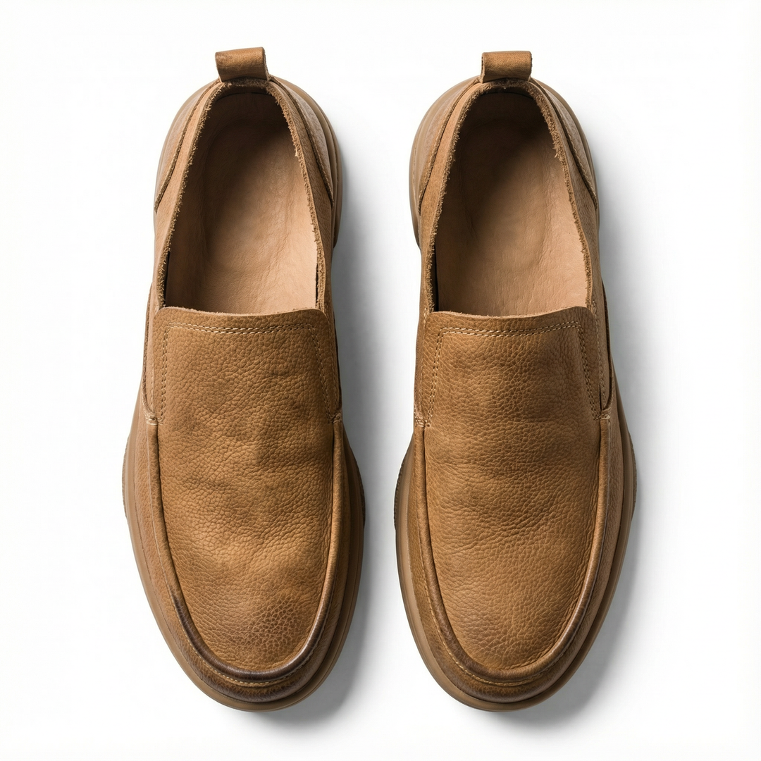 Versatile brown men's loafers. Slip-on, comfortable, and durable everyday footwear with a classic casual look.