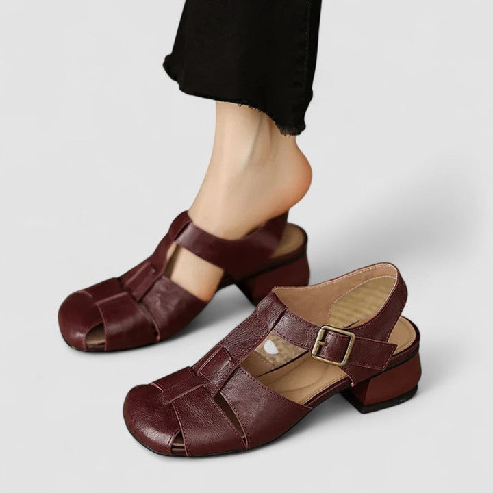 Brown Women's Orthopedic Mary Jane shoes with arch support, designed for all-day comfort and walking.