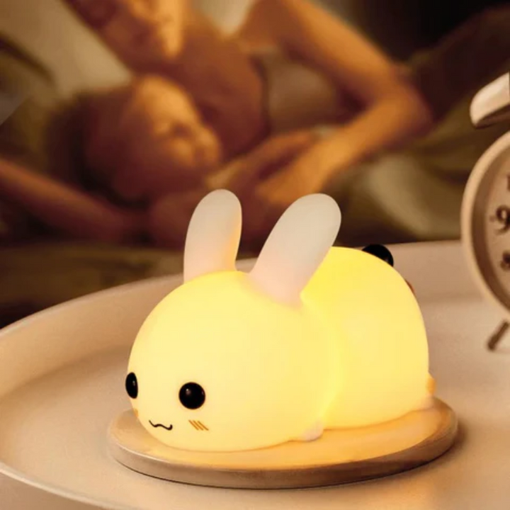 Gentle SnuggleBunny night light, a serene addition to any child's room. Provides a comforting soft glow for sleep.