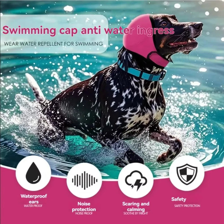 Comfortable, adjustable dog earmuffs for pet ear protection during loud events like fireworks & grooming sessions.