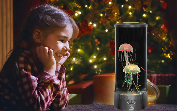 Ambient LED jellyfish lamp, a beautiful aquarium night light for a calming and relaxing atmosphere.