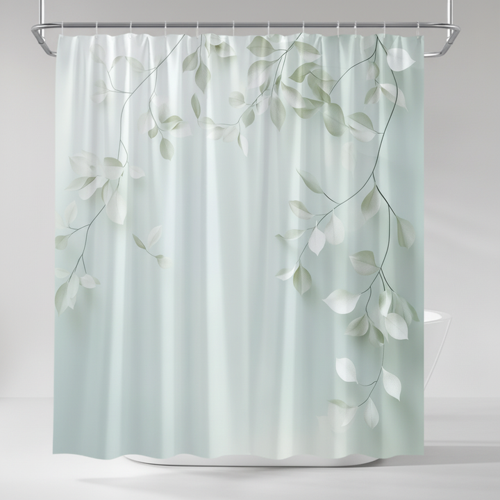 Stylish Calmweave shower curtain in woven polyester, ideal for adding a tranquil, nature-inspired touch to any bathroom.