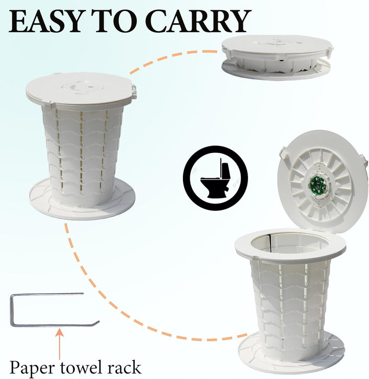 Portable travel toilet, adjustable height, a must-have for outdoor enthusiasts and campers
