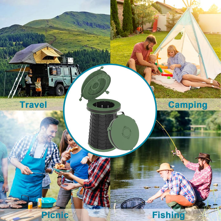 Portable toilet for travel, adjustable height, perfect for RV accessories and outdoor gear