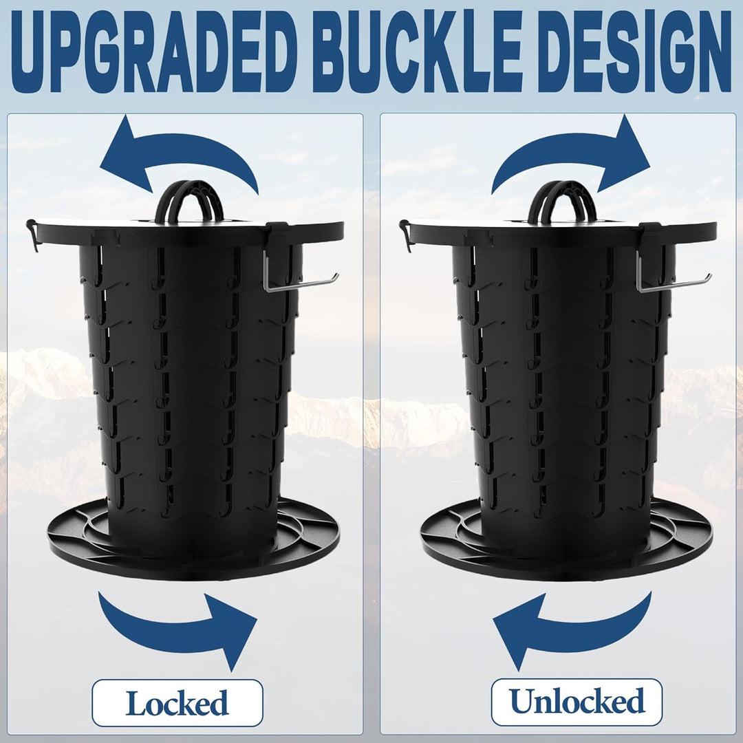 Folding portable toilet with adjustable height, ensuring comfort during outdoor adventures