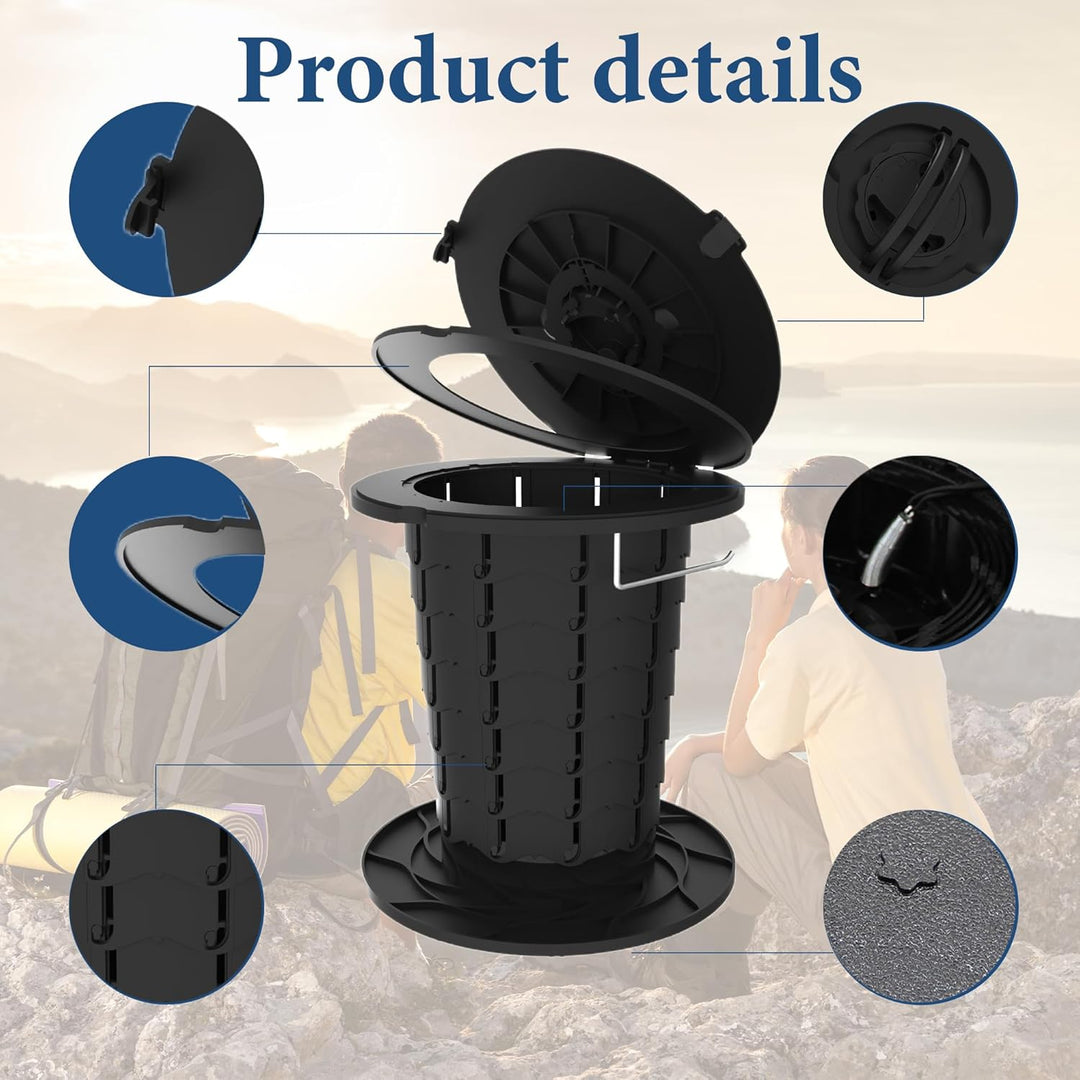 Portable travel toilet, adjustable height, a convenient solution for outdoor and emergency use