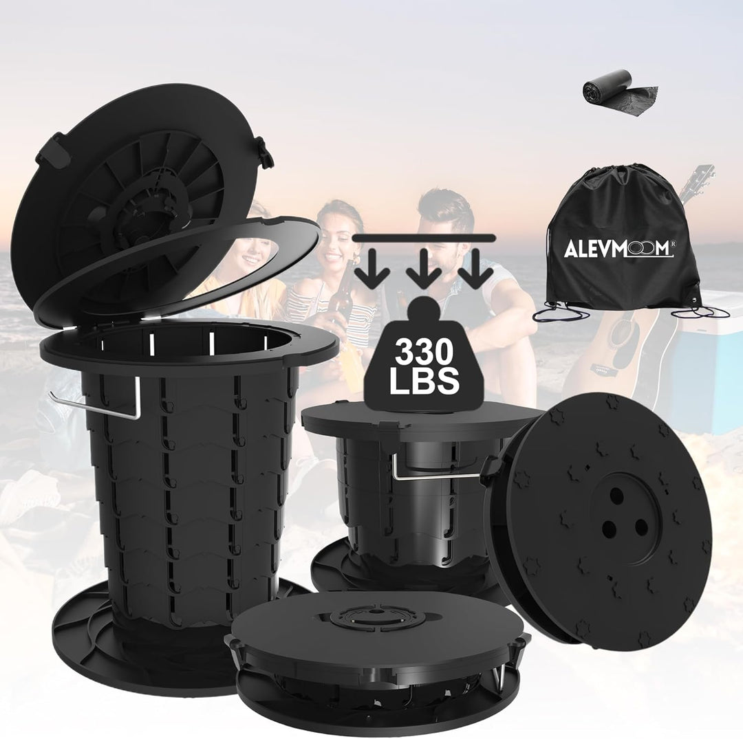 Adjustable height portable toilet, an indispensable camping gear and travel accessory