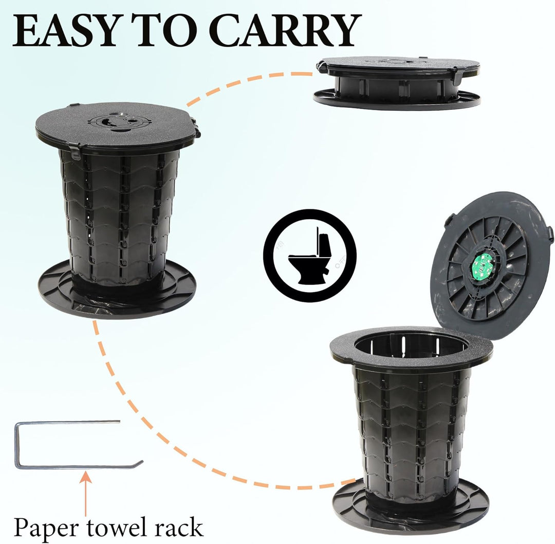 Unisex CampMate portable toilet, adjustable height, offering comfort and convenience outdoors