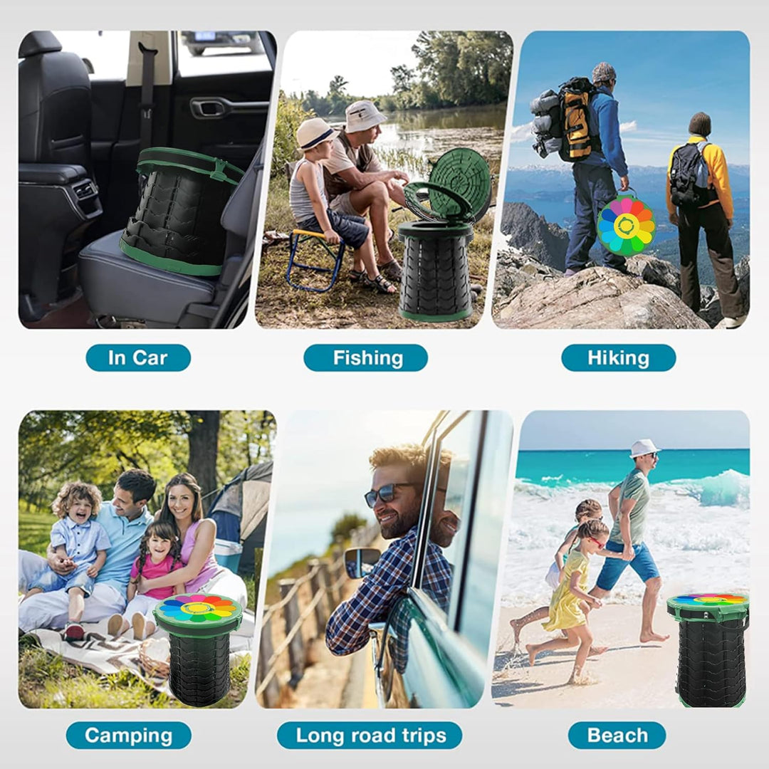 Portable travel toilet with adjustable height, a convenient outdoor essential for all ages