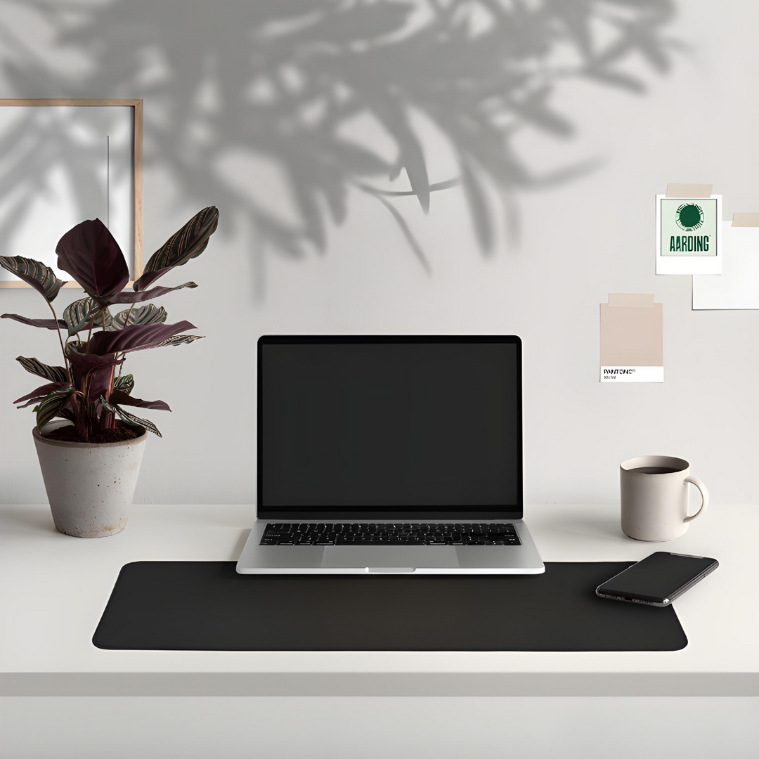 Premium carbon leather earthing mat for natural pain relief, relaxation & stress reduction. Home wellness device.