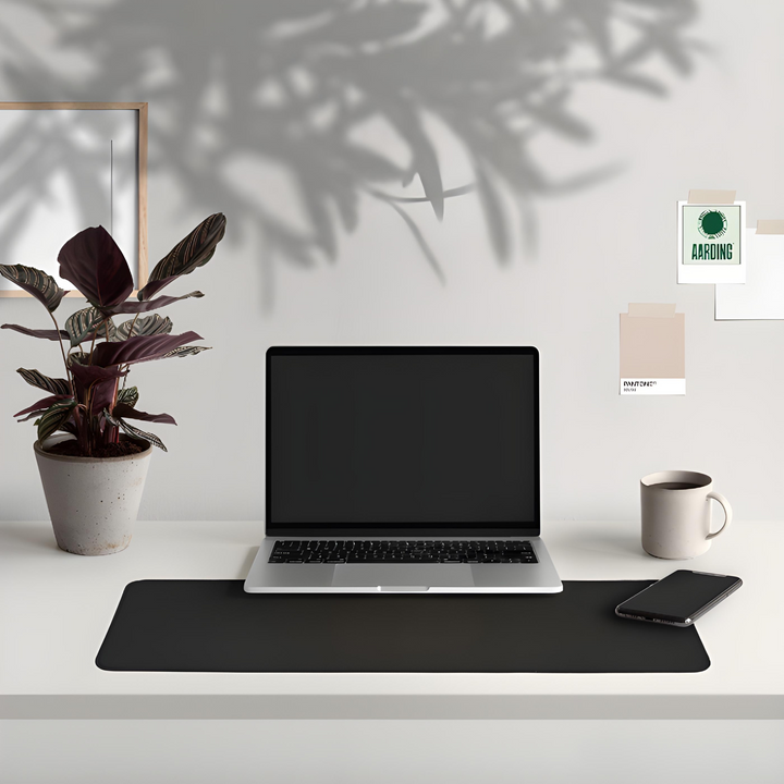 Premium carbon leather earthing mat for natural pain relief, relaxation & stress reduction. Home wellness device.